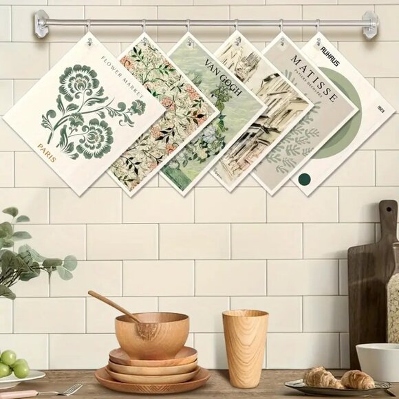 NEW Set of 6 Swedish Dishcloths - European Artists Parisian Designs, Reusable - Picture 3 of 7